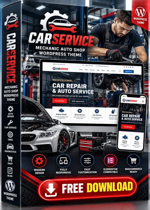  Car Service - Mechanic Auto Shop WordPress Theme Free Download