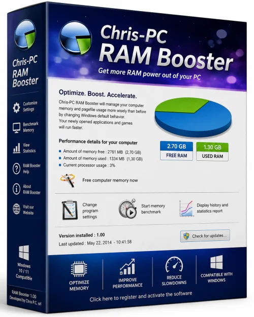 Chris-PC RAM Booster Old & Previous Versions icon/logo