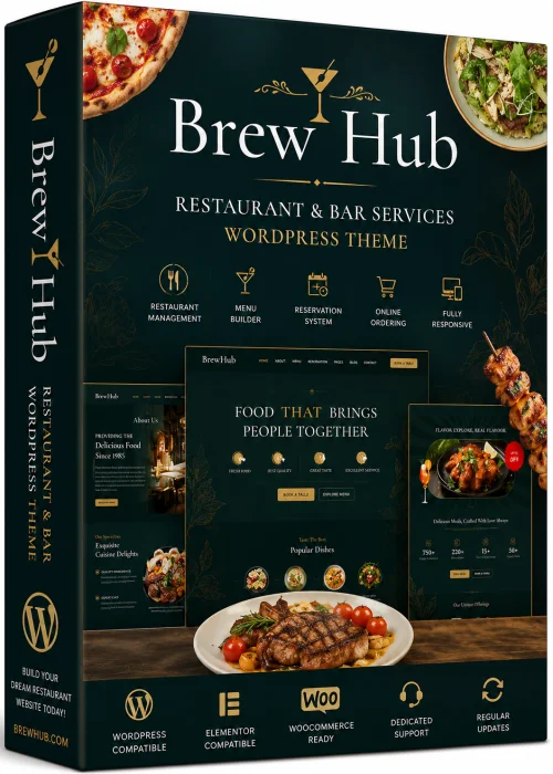 Free Brewhub - Bar & Restaurant WordPress Theme icon/logo