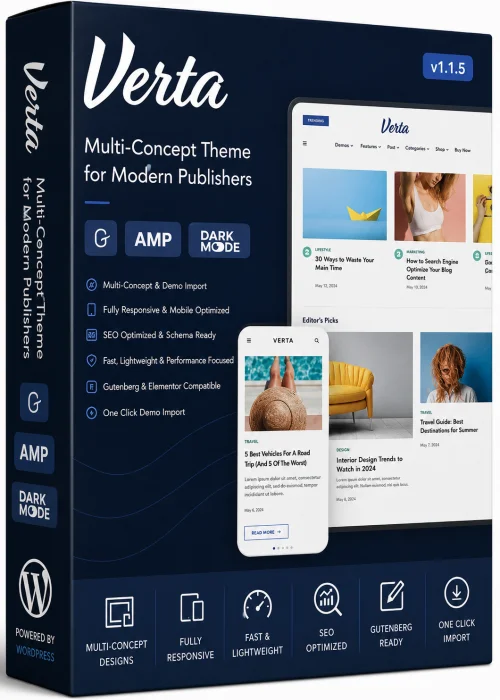Free Verta - Multi-Concept WordPress Theme for Modern Publishers