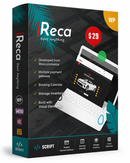 Ireca - Car Rental Boat, Bike, Vehicle, Calendar WordPress Theme