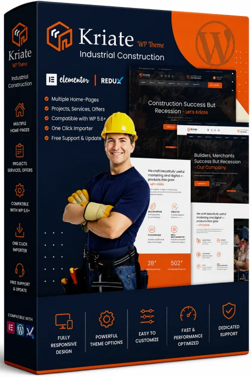 Kriate - Industrial Construction Multipurpose WordPress Theme 