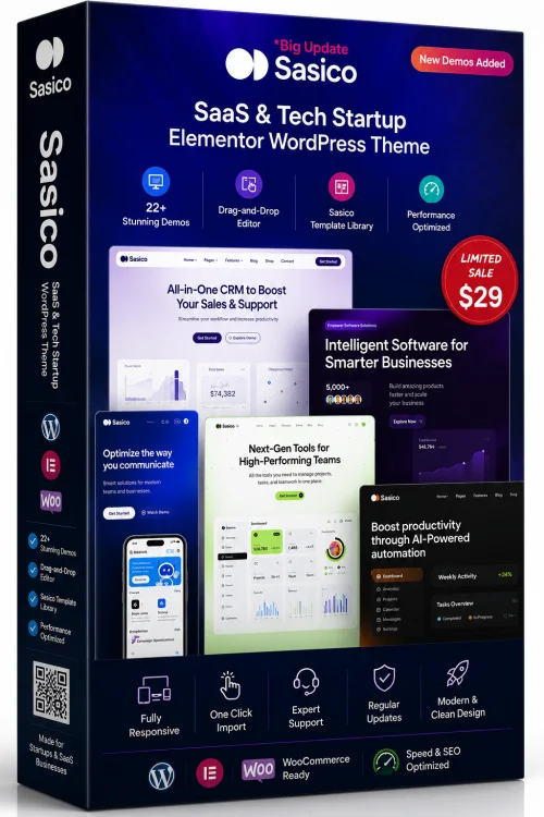 Sasico - SaaS & Tech Startup WordPress Theme 